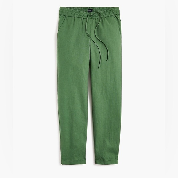 NWT J. Crew Women’s Linen Blend Drawstring Pants in Green Size 2 - Picture 1 of 13